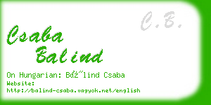 csaba balind business card